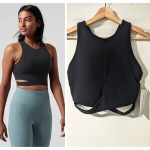 Athleta | Conscious Crop Cut Out Bra In Black (D-DD cup)